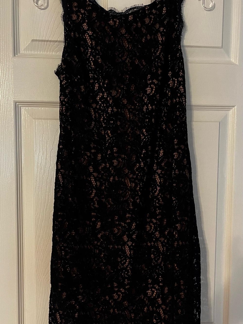 Adrianna Papell navy Lace Midi Slip Dress